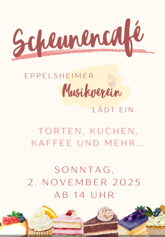 Eppelsheimer Musikverein lädt am 2. November 2025 ab 14 Uhr zu Kaffee und Kuchen ein