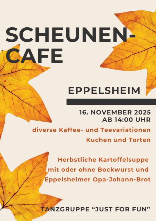 Tanzgruppe "Just for Fun" lädt am 16. November 2025 ab 14 Uhr zur Verköstigung im Scheuencafé ein
