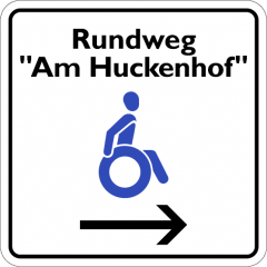 Schild für den Rundweg "Am Huckenhof"